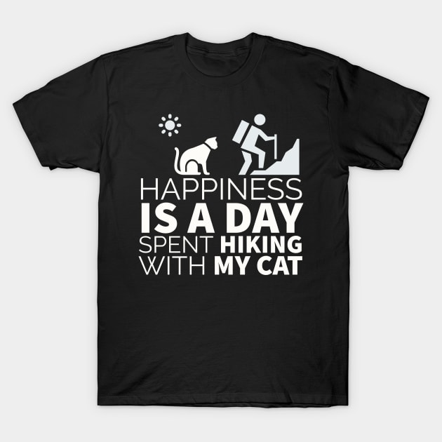 Happiness Is A Day Spent Hiking With My Cat T-Shirt by kooicat